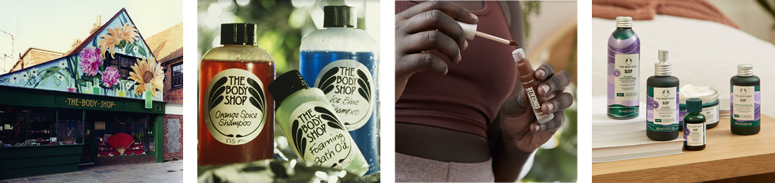 Body Shop - original shop - handwritten bottles - vitamin C concealer - lavender and vetiver sleep range 2022 (credit and copyright Body Shop)