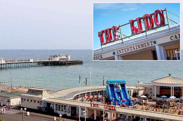 Worthing Lido (and sign inset)