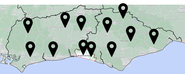 Map showing locations of energy decarbonisation activity
